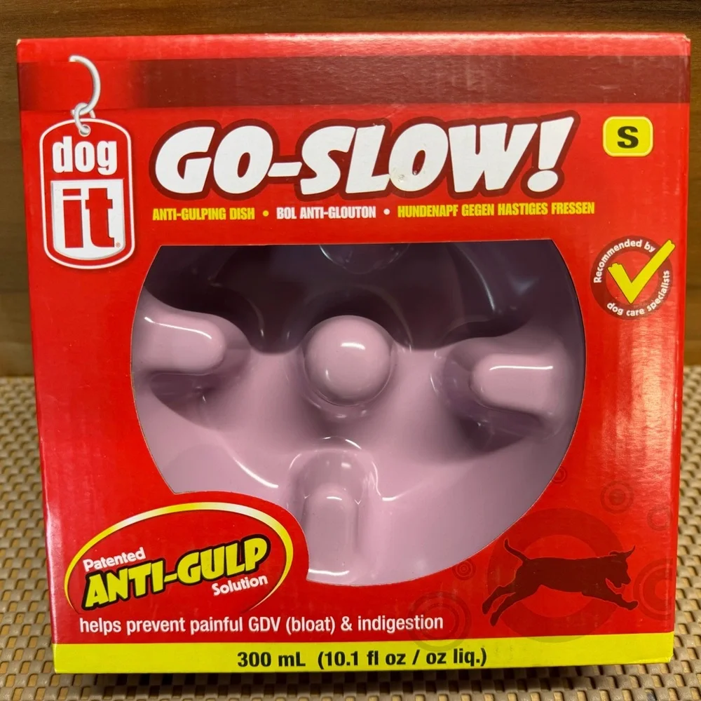 (2) brand new GO-SLOW! Slow Feeder Dog Bowl - Pink